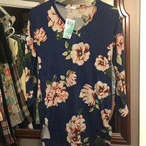 Piphany Floral Highland Sweater Tunic 